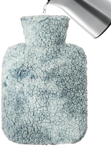 Süße Heizflasche - Beheizte Wassertasche, Wärmflasche mit Stoffbezug | Warme Tasche mit Großer Kapazität, Fußwärmer, Winterzubehör für Füße Hände Körper Warm Sicher Bequem