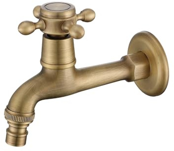 SXWYLZ Rubinetto Acqua Fredda a Muro Antico Rubinetto Giardino Lungo Rubinetti Lavatrice Salvaspazio Rubinetti da Esterno Antigelo da 1/2, 11 CM