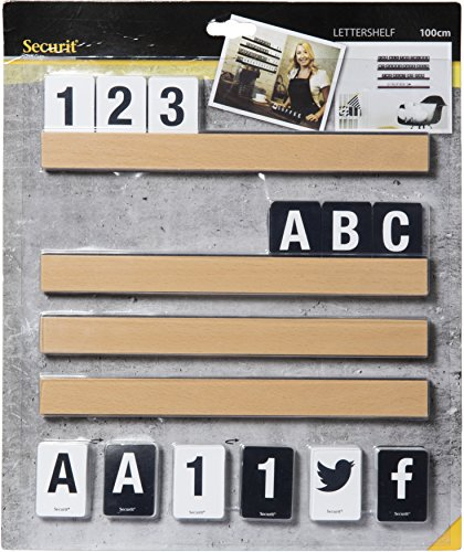 Securit Buchstabe Regal mit Buchstaben und Zahlen, Teak, 1 m, 20 x 35.5 x 30 cm