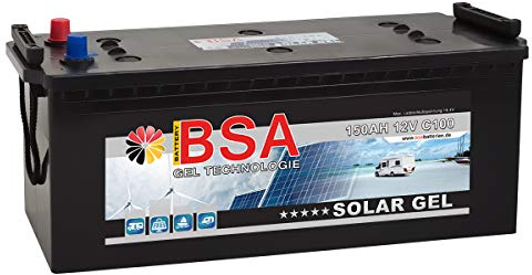 BSA Solar Gel Batterie 150Ah 12V Gelakku Solarbatterie Versorgungsbatterie - 6 Grössen (150Ah)