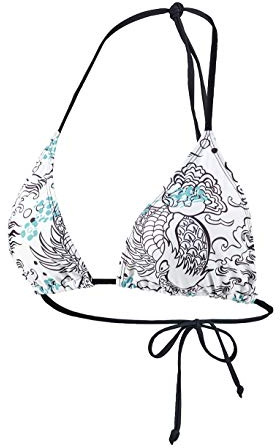 Beco Damen Bikini Damen Triangel Bikini Top, mit herausnehbaren Pads, geeignet als B oder C Cup Bikini, weiß/bunt, 40, 36150