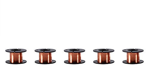 Mugast 5pcs 0.1mm Copper Enameled Wire, 15M Magnetic Winding Wire Repair Wire, Direct Welding without Scratchy Insulation Layer