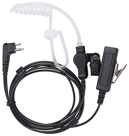 LEIMAXTE RDM2070D Earpiece for Motorola, Compatible with CLS1110 CLS1410 CP185 CP200D RDU4100 2 Way Radio Headset with Mic PTT 2 Pin FBI Security Acoustic Tube Surveillance Walkie Talkie Headphone