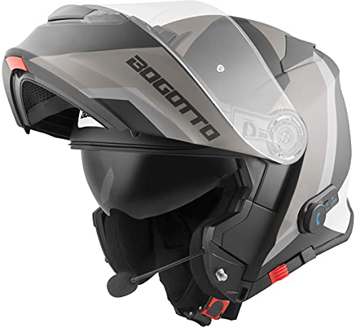 Bogotto V271 BT Zabu Bluetooth Klapphelm, schwarz matt/grau, XS