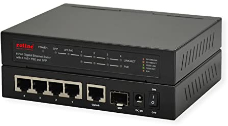 ROLINE Switch Gigabit Ethernet 6 Ports (5X 10/100/1000 + 1x SFP, 4X PoE+)