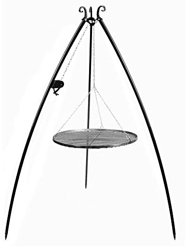 Schwenkgrill 200 cm - Holzkohlegrill Grill - Dreibeingrill - Grillrost aus Rohstahl + Kurbel - 3 Größen 50 / 60 / 70cm (70cm)