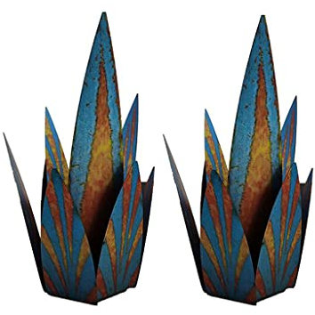 TGRTY Planta de Agave de Metal DIY decoración del hogar, Planta de Agave de Hierro Forjado, Adornos de decoración de jardín Planta de simulación Micro Paisaje, 2 uds