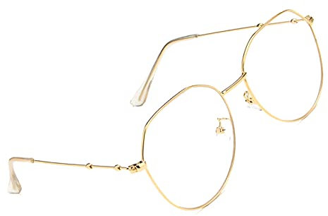 Voolga Blaulichtfilter Brille PC Gaming Bluelight Filter Fake Brille Ohne Sehstärke Klare Linse Nerdbrille mit Brillenetui C1