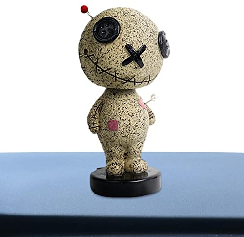 Fowybe Wackelkopf-Spielzeug,Voodoo-Wackelkopffigur - Curse Doll Resin Ornaments Auto-Armaturenbrett-Dekorationen