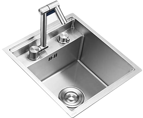 Küchenspülen Wohnung Küchenrenovierung Mini-Waschbecken Aus Edelstahl In Silber Unsichtbare Kleine Spüle Mit Einer Einzelnen Schüssel In Restaurantbar Einbauwaschbecken Mit Abdeckung (Color : Silver