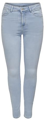 ONLY Onlpower Mid Waist Sk Push Up Az Box Skinny Fit Jeans, Ljusblå denim, (L) W x 32L