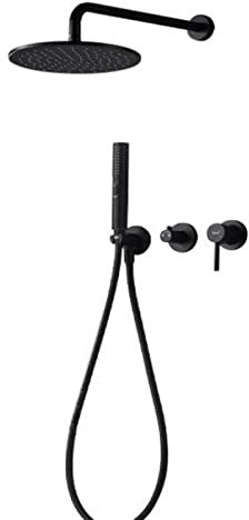 XJTNLB Columna Ducha Negra Grifo Ducha Empotrado Duchas de Baño Alcachofa Ducha con Manguera Conjunto Ducha