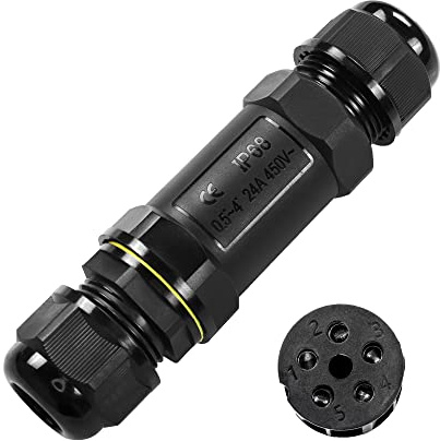 Kabelverbinder Wasserdicht IP68 2-5 Polig für Ø3-11 mm Verbindungsmuffe Erdkabel Abzweigdose,Verteilerdose Außen,Garten Kabelmuffe (1, Typ I 5 Polig)