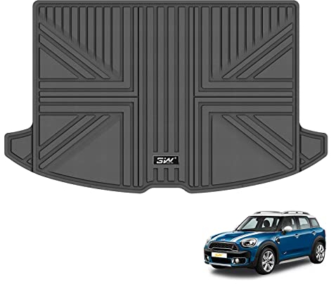 3W Boot Liner Fit for Mini Countryman F60 (Hybrid) 2017-2024 5 Door, All Weather Dog Friendly TPE Trunk Mats, Car Boot Mats Protector Waterproof Anti-Slip Easy to Clean Car Accessory