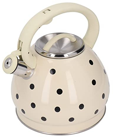 LOGMOR Bouilloire à thé sifflante, Bouilloire à thé à Pois en Acier Inoxydable avec sifflet for Foyer à gaz, Eau Bouillie, café, Lait (3,7 pintes / 3,5 litres)