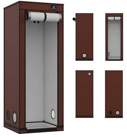 GROWFASTER - Tenda da coltivazione Prism 6 da 60 x 60 x 160 cm, con superficie bianca altamente riflettente. Tenda da coltivazione per colture idroponiche, growbox di nuova generazione.