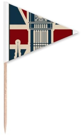 London Big Ben Union Jack United Kingdom UK Toothpick Triangle Cupcake Toppers Flag