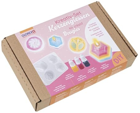 GLOREX 6 8650 107 - Kit créatif de moulage de bougies avec accessoires pour la fabrication de mini bougies de différentes couleurs - Pour enfants à partir de 8 ans
