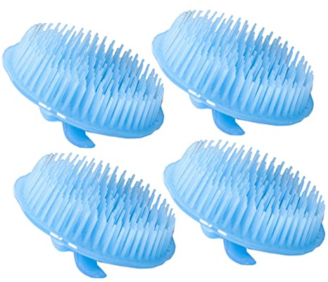 4 Stück Kopfhautmassagebürste aus Pe für Haarpflege und Dusche | Leichtes Design, Schützt das Haar, Öl, Geeignet für Verschiedene Frisuren und Tägliche Nutzung Zufällige Farbe