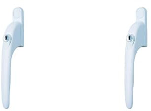 Yale Universal Window Handles, 40mm Spindle, Lockable, White Finish (Pack of 2)