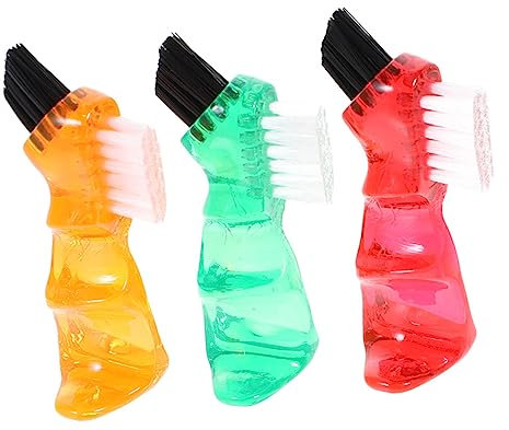 Beaupretty 3 Stück Kleiner Doppelkopf Zahnersatzbürste Tragbar Kleine Prothesenbürste Kunststoff Mehrfarbig Reinigung Zuhause Mundpflege