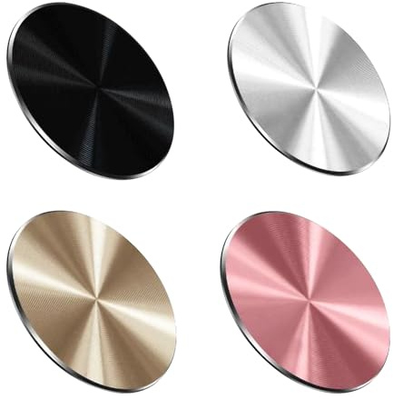 4stück Selbstklebende Metallplatte Handy Magnet,Magnetplatte,Selbstklebend Magnete,Magnetplättchen,Metallplättchen Handyhülle Plate,Handymagnet Magnetic,Aufkleber Farbe Roségold Gold Schwarz Silber