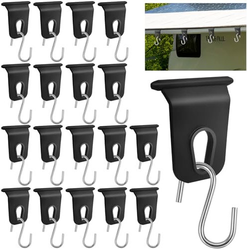 Samulee 18 Pièces Crochet Auvent, Accessoires Camping Car Auvent RV Facile a Installer en Forme de S pour pièces et Accessoires pour Camping-Car