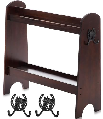 Threehoney Soporte de madera de pino para sillines ingleses y occidentales, organizadores de tachuelas para caballos, suministros para caballos, accesorios para mostrar monturas de trofeo en casa