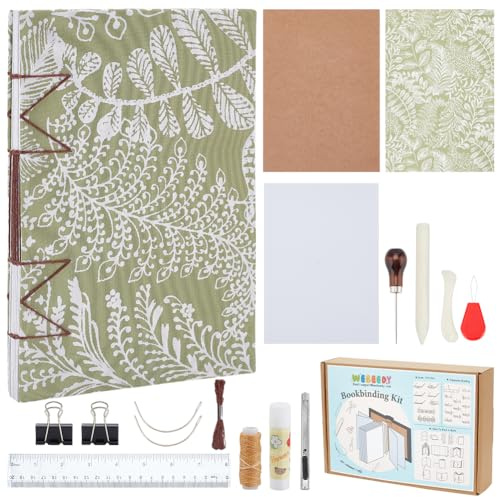 WEBEEDY DIY Koptische Buchbinderei Kit Handgemachte Notizbücher für Anfänger DIY Janpannese Style Journal Set Tagebuch Zubehör Personalisiertes Journal Skizzenbuch Geschenke,15X21cm(A5)