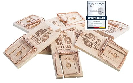 NEUSTANLO Classic | Mausefalle, Rattenfalle aus Holz | 5 Stück | Hohe Schlagkraft | Leicht zu verwenden | wiederverwendbar | Made in Germany | ideale Schlagfalle für Mäuse und Ratten