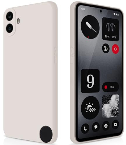 GiiYoon Case Compatible with Nothing CMF Phone 1, Silky-Soft Touch Full-Body Protective Phone Silicone Case, Shockproof Cover with Microfiber Lining, off white