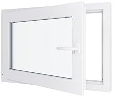 Fenêtre PVC - LxH 900x600 mm -Triple Vitrage - Blanc -poignée à droite