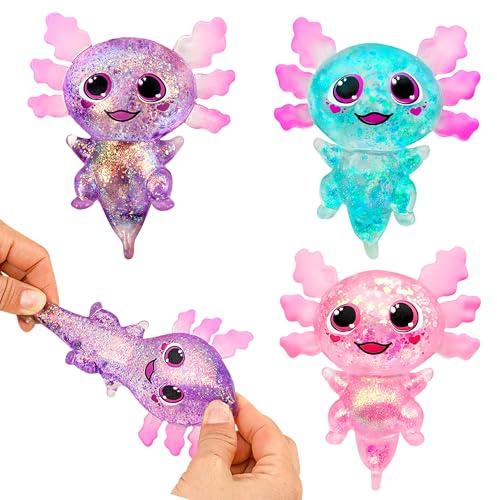 GwaOery Axolotl Spielzeug Stress Spielzeug Toy für Kinder und Erwachsene | Squeeze Ball Fidget Toy für ADHS, Squishy Ultraweiches Stress Relief Spielzeug Partytüten Füllstoff Stressabbau Spielzeug