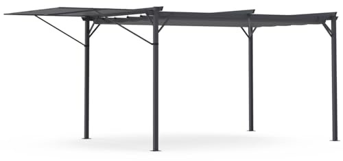 IDMarket - Pergola edición original toldo ajustable y techo retráctil 3 x 4 m, color gris antracita