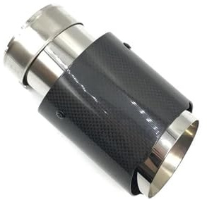 DZSNBMSHD Auspuffblenden 1 Stück Glänzende Carbon-Auto-Auspuff-Schalldämpfer-Endrohre, Universell, Gerade, Silberfarbener Edelstahl Endrohre & Endrohrteile(IN 70MM-Out 101MM)