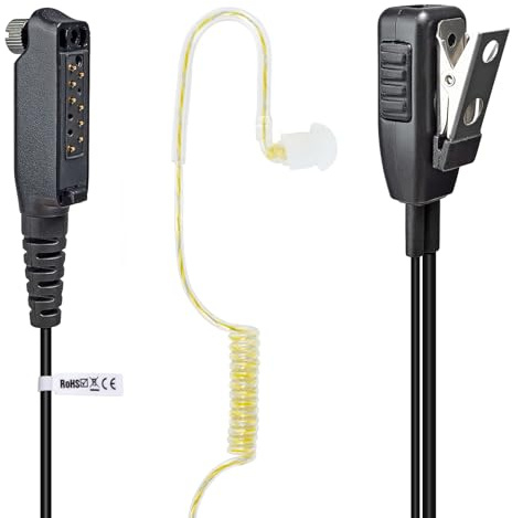 HYS Sepura Ohrhörer für Sepura STP8000 STP9000 SC20 SC21 Funkgeräte | Sicherheits Headset Kompatibel mit Sepura STP8000 STP9000 SC20 SC21 Funkgeräten
