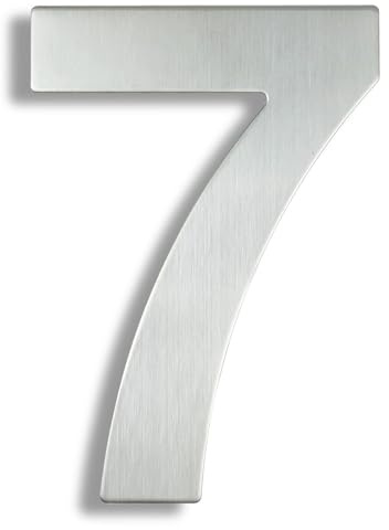 6/8/12 Inch Floating House Numbers Modern Metal Stainless Steel Door Number Silver/Black Mailbox Address Sign with Screws, for Wall Decor Apartment Garden Yard Hotel Cafe Office Street(Silver 7,12In)