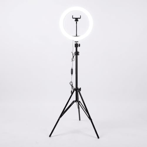 Luméon 30cm Ringlicht mit Stativ – 12 Zoll Ringlampe für Streaming, Selfies, Make-Up, Fotografie, 10 Helligkeitsstufen