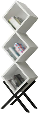 3-Tier White Bookshelf, Creative Etagere Bookcase for Home Office & Living Room, Stylish Display Unit, Easy Assembly, Modern Storage Solution for Study & nization