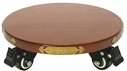 ZMJGLL Vassoio per pianta, Portapallet per Piante in Legno, Carrello per fioriera, Piattino, Vassoio Mobile, Carrello per fioriere, Portapiante con Rotella bloccabile a 360°, Supporto in Vaso