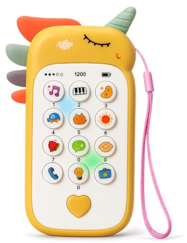 Toyana Baby Phone Toy, Interactive Early Learning with Silicone Buttons Light & Sound, Safe Non-Toxic Mobile Phone, One Tap Pay Songs, Animals Vehicles Sounds, Develop Skills, Sensory Infants Gift