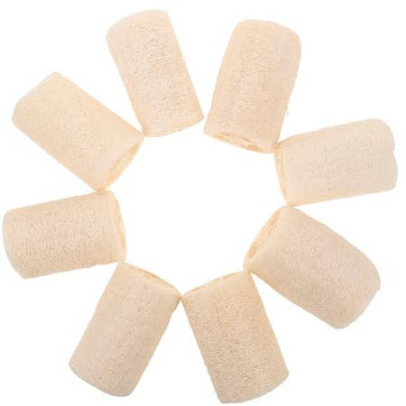 OATIPHO 8pièces Éponge de Douche Luffa Naturel Exfoliante pour Corps Nettoyage de Cuisine et Vaisselle Lot pour Usage Polyvalent et Séchage Rapide