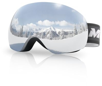 Meeloog Skibrille - Rahmenlos, OTG Snowboardbrille, Anti-Beschlag, 100% UV400 Schutz, Schneebrille für Herren & Damen
