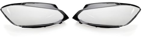 LST Scheinwerferglas (2er Set) Streuscheibe Hauptscheinwerfer Linsenscheibe Abdeckung Glas links + rechts transparent schwarz kompatibel mit VW Golf VII 7 5G BA5 Variant Alltrack Limousine 2017-2021