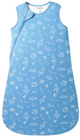 ToyaTec Baby Schlafsack 2,5 Tog Kuschelweich aus Bambusviskose | Baby Schlafsack aus Bambusfaser | Herbst & Winter Schlafdecke(Blau,S)