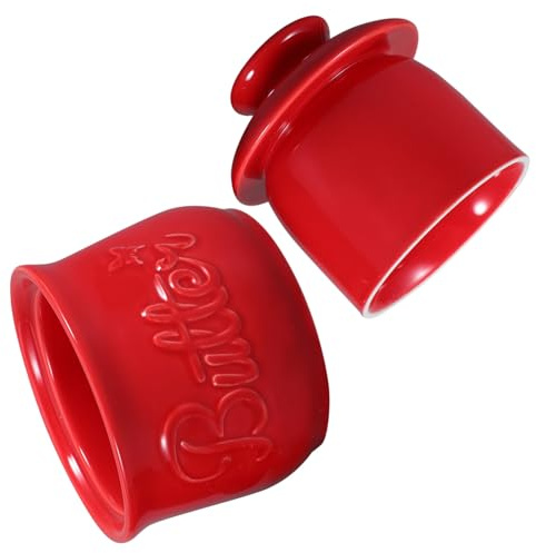 TOYZFRIENDY Mantequera de Cerámica Tradicional Roja con Tapa Sellada, Recipiente para Mantequilla y Queso, Adecuado para Uso Doméstico y Conservación Prolongada, 1 Unidad