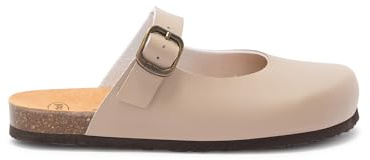 Scholl Jackie Mary Jane, Sabot Sintetico con Cinturino, Donna, Beige Scuro, 38 EU