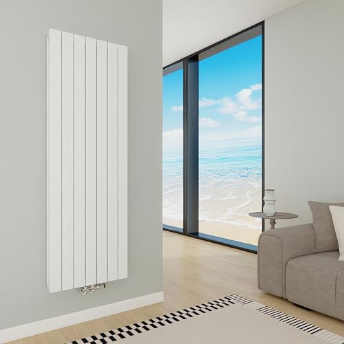 AICA Design Heizkörper Flachheizkörper Paneelheizkörper Wandheizung Vertikal 1600×526mm Mittelanschluss Weiß Doppellagig 1802W