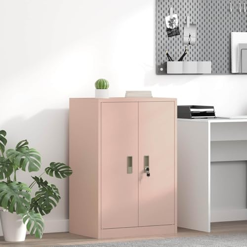 INLIFE Armoire de Rangement Rose 60 x 40 x 90 cm Acier Laminé à Froid-891725
