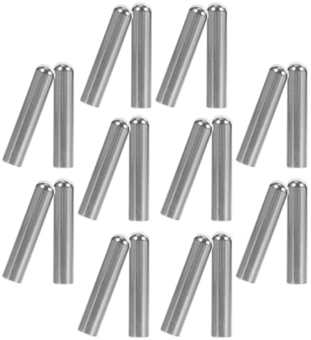 HOMSFOU 20 Punte in Metallo per Lacci Scarpe Rotonde, Accessori Fai da Te Resistenti, Terminali Argento Lucido 4x20mm per Stringhe Scarpe, Set 20 Pezzi per Artigianato e Riparazioni